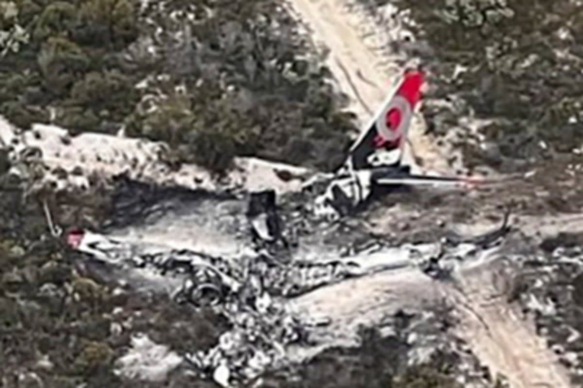 The wreckage of the Boeing 737 that went down over the Fitzgerald River National Park, in Western Australia (AP)