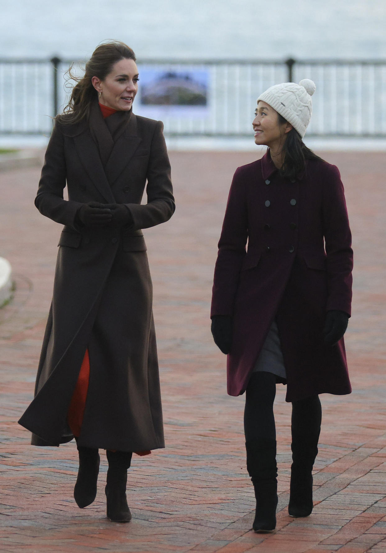 Britain's Kate, Princess of Wales visits the Harbor Defenses of Boston with Boston Mayor Michelle Wu, in Boston, Thursday, Dec. 1, 2022. (Brian Snyder/Pool Photo via AP)