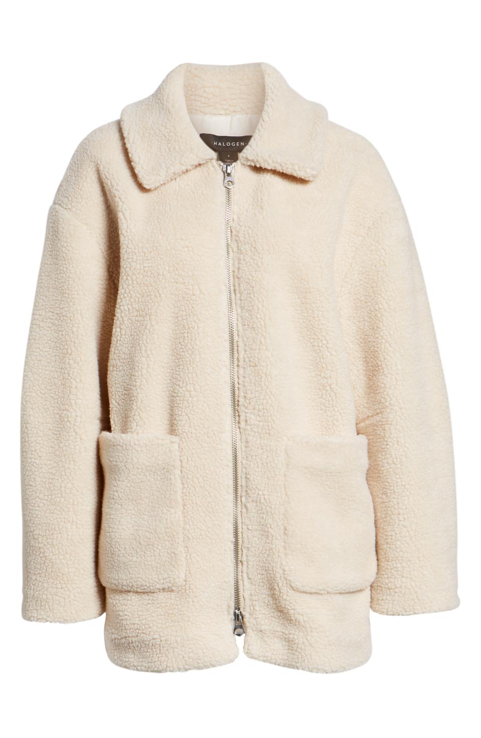 Zip Front Teddy Coat