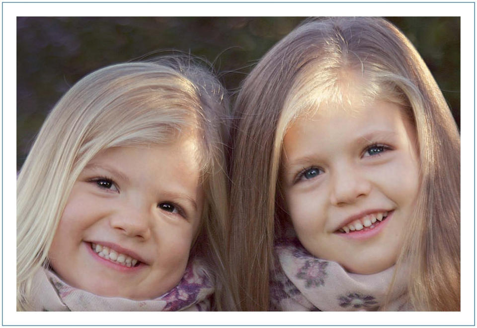 La princesa Sofía tenía tres añitos y Leonor cinco cuando protagonizaron la tarjeta navideña de 2010. En ella destacó la ausencia de los entonces príncipes de Asturias. (Foto: Dusko Despotovic / Corbis via Getty Images)