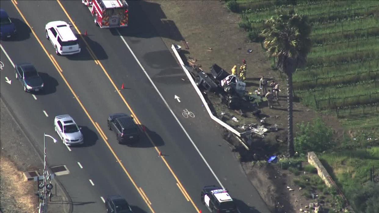 <div>A driver died after a dump truck overturned off Hwy 29 in Napa County on Wednesday.</div>