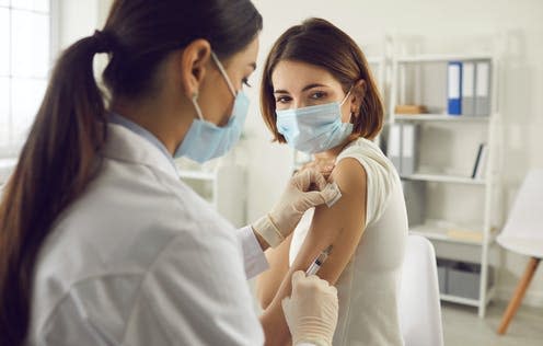   <span class="attribution"><a class="link " href="https://www.shutterstock.com/image-photo/vaccination-immunization-disease-prevention-concept-woman-1867481188" rel="nofollow noopener" target="_blank" data-ylk="slk:Studio Romantic/Shutterstock;elm:context_link;itc:0;sec:content-canvas">Studio Romantic/Shutterstock</a></span>