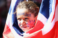 CARDIFF, WALES - JULY 28: A GB fan looks on before the Women's Football first round Group E Match between Great Britain and Cameroon on Day 1 of the London 2012 Olympic Games at Millennium Stadium on July 28, 2012 in Cardiff, Wales. (Photo by Julian Finney/Getty Images)