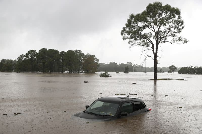 A severe flood event affecting the state of New South Wales is seen in Sydney