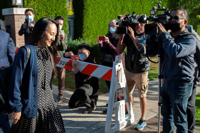 Huawei Technologies Chief Financial Officer Meng Wanzhou arrives to attend court in Vancouver