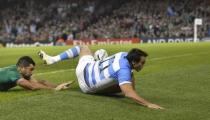 Rugby Union - Ireland v Argentina - IRB Rugby World Cup 2015 Quarter Final - Millennium Stadium, Cardiff, Wales - 18/10/15 Argentina's Juan Imhoff scores their second try Reuters / Toby Melville Livepic