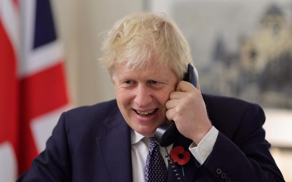 Boris Johnson speaks to Joe Biden on Tuesday  - Andrew Parsons/Number 10 Downing Street