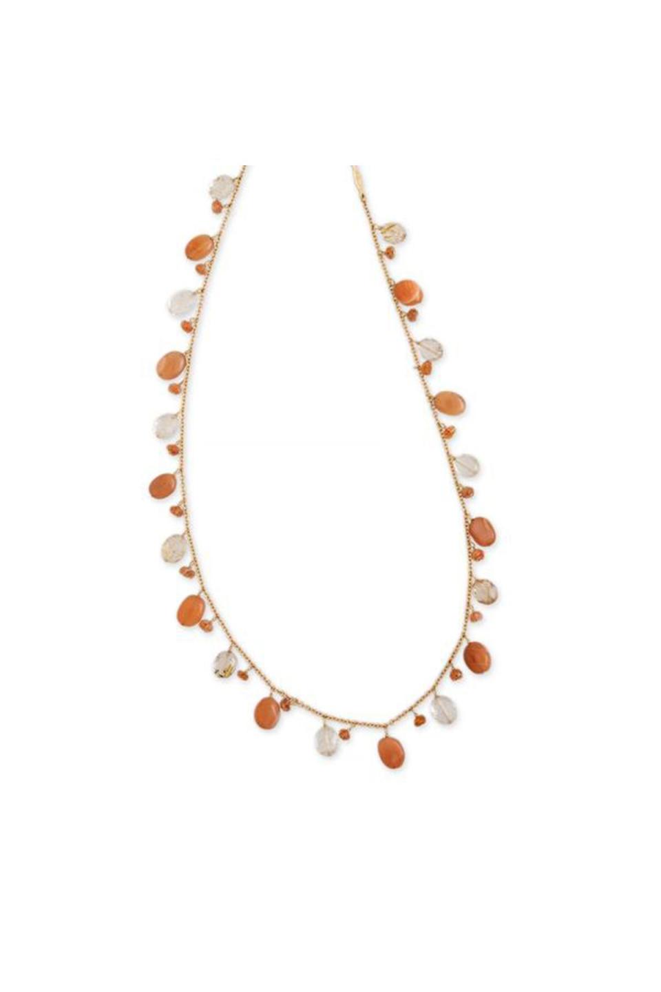 JA x FTA Peach Moonstone, Faceted Sunstone, Rutilated Quartz Shaker Necklace