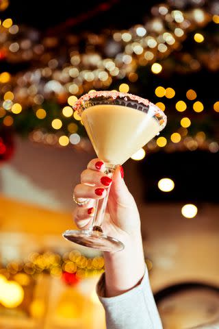 <p>Gabriela Herman</p> Indulge in seasonal specialty drinks like the peppermint martini at Hudson House.