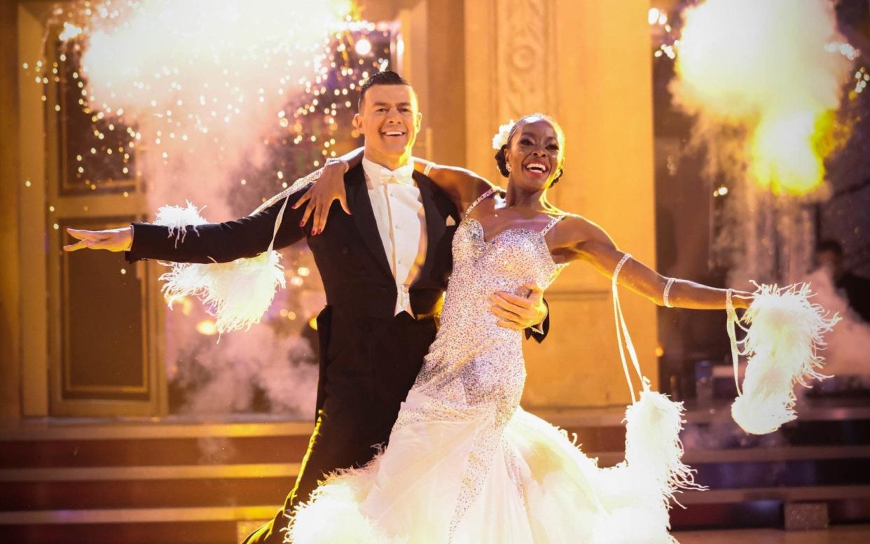 Fireworks: AJ Odudu finally gets a perfect score for her quickstep - Guy Levy/BBC