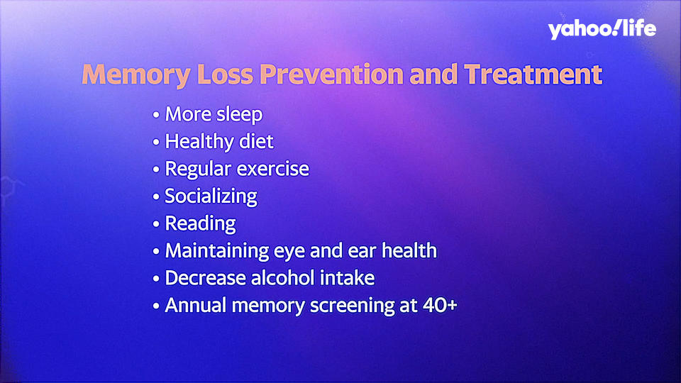 Experts say lifestyle is important in treating memory loss. 