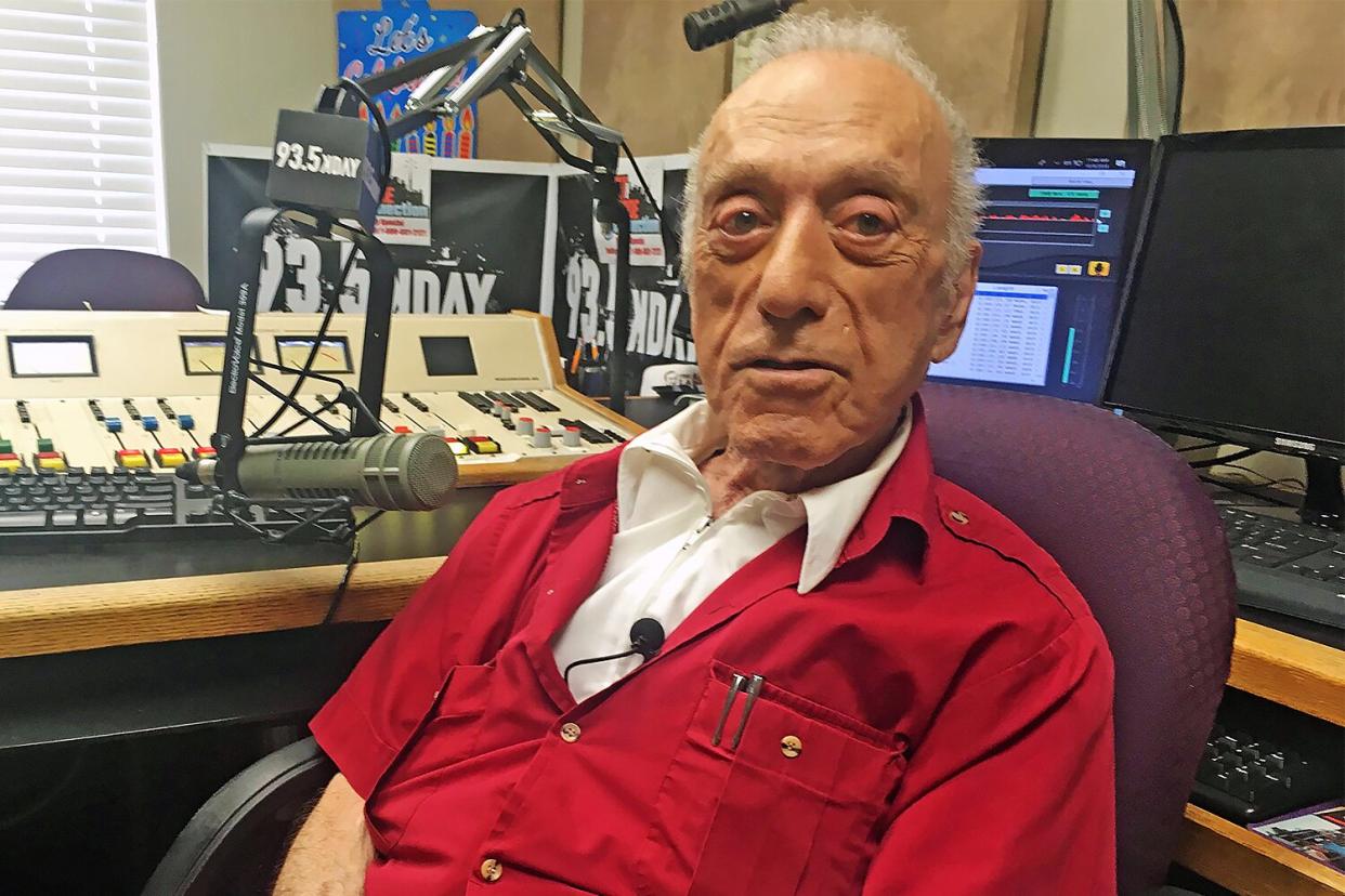Mandatory Credit: Photo by Russell Contreras/AP/Shutterstock (10665269a) Art Laboe sits in his Palm Springs, Calif., studio and talks about his 75 years in the radio business. Legendary DJs Laboe and José Massó in Boston are using their shows that are popular among Latinos to help bridge the isolation felt with the coronavirus and anxieties around national unrest Virus Outbreak DJ Dedications, Palm Springs, United States - 09 Oct 2018