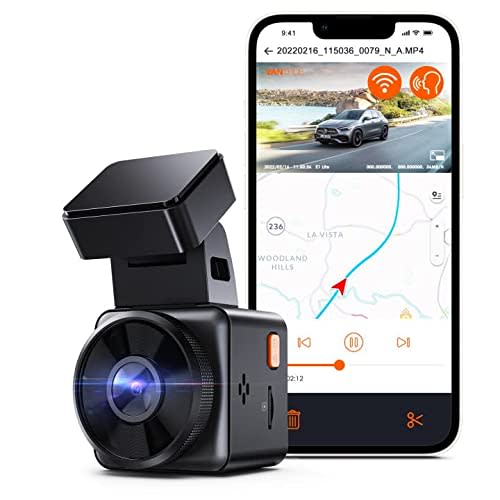 Vantrue Dash Cam Front and Rear with Voice Control, 2.5K + 2.5K