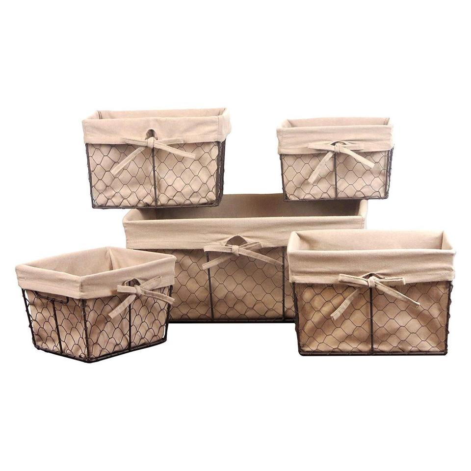 DII Vintage Chicken Wire Basket Set of Five