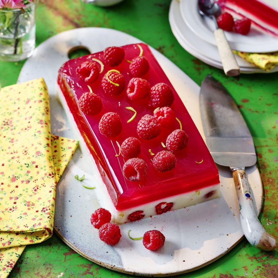 <p>Enjoy a taste of the tropics with this delicious, dairy-free layered dessert. A seriously impressive summer centrepiece for lunch parties and family barbecues. </p><p><strong>Recipe: <a href="https://www.goodhousekeeping.com/uk/food/recipes/a36828434/coconut-and-raspberry-layered-jelly/" rel="nofollow noopener" target="_blank" data-ylk="slk:Coconut and raspberry layered jelly;elm:context_link;itc:0;sec:content-canvas" class="link ">Coconut and raspberry layered jelly</a></strong></p>