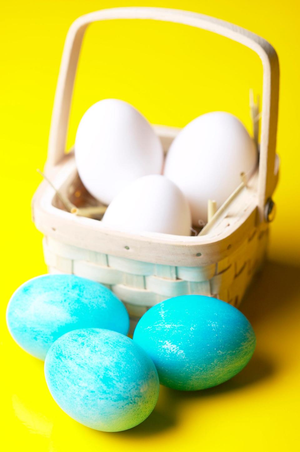 Close up of colored Easter eggs. (Courtesy Thinkstock)