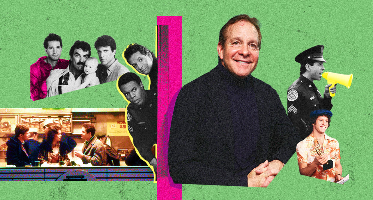 Steven Guttenberg tells his life story in his new play, Tales from the Guttenberg Bible. (Illustration by Victoria Ellis for Yahoo / Photo: Getty Images)