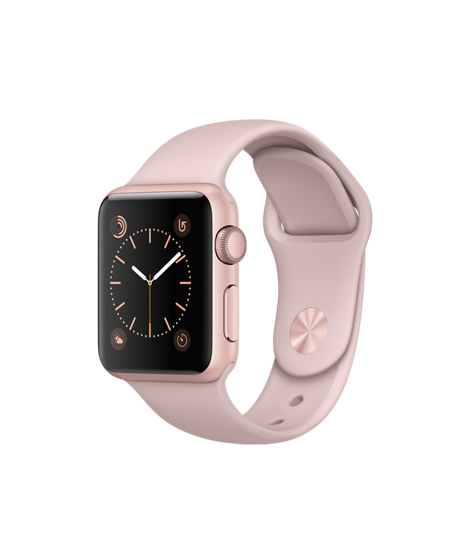 Rose Gold Apple Watch, $269, <a href="http://www.apple.com/shop/buy-watch/apple-watch-series-1/rose-gold-aluminum-pink-sand-sport-band?preSelect=false&amp;product=MNNH2LL/A&amp;step=detail" target="_blank">Apple</a>