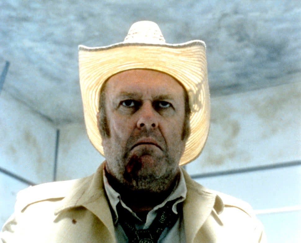 M. Emmet Walsh on the set of Blood Simple