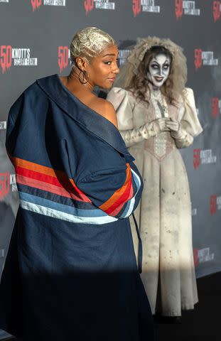 <p>Joshua Sudock/Shutterstock</p> Tiffany Haddish at Knott's Scary Farm