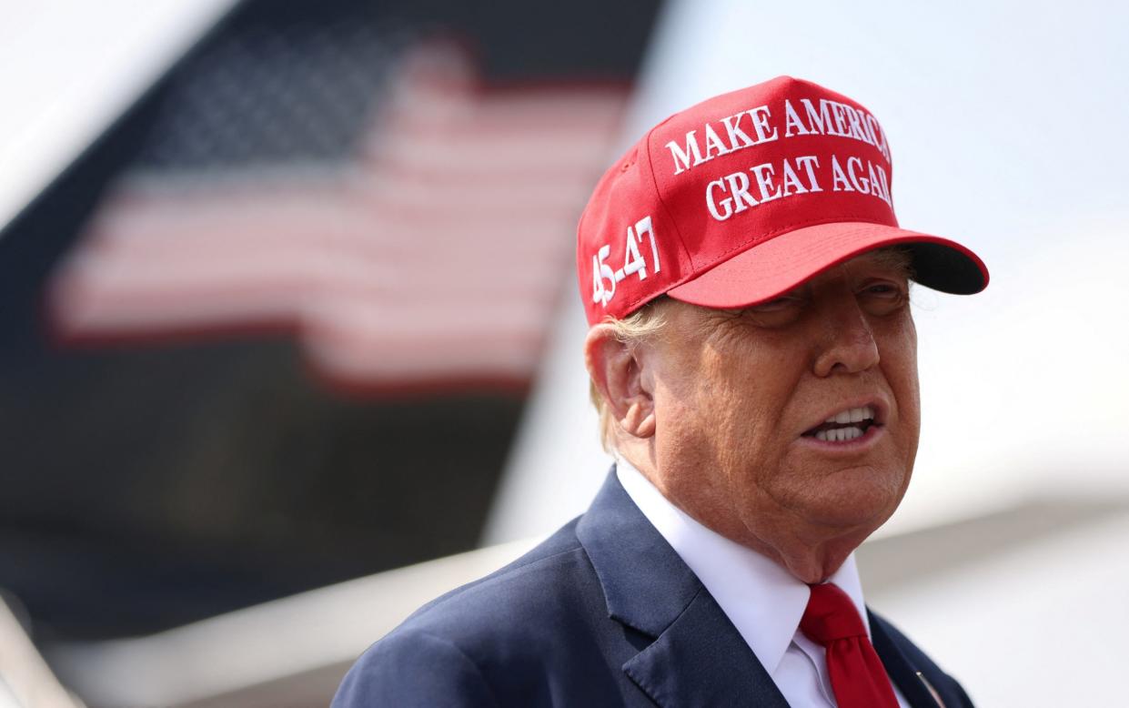 Donald Trump arrives at Atlanta airport on Monday