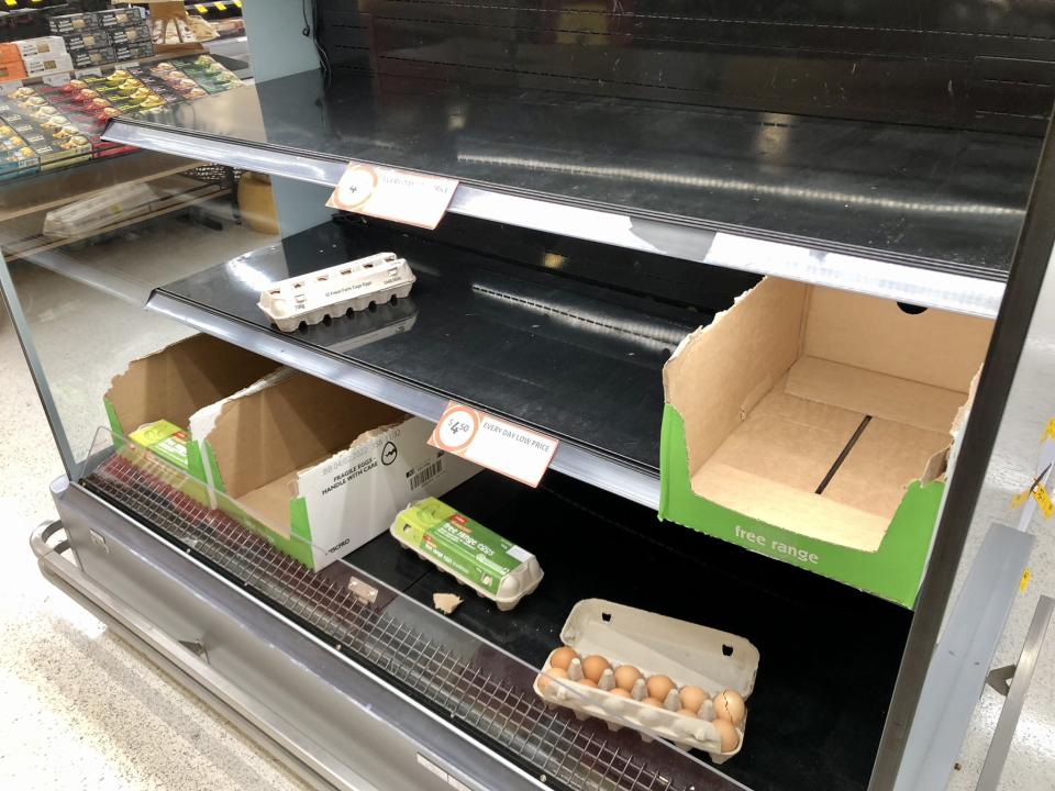 Supermarket customers have taken to social media in recent months noting the lack of eggs on store shelves. Source: Twitter 