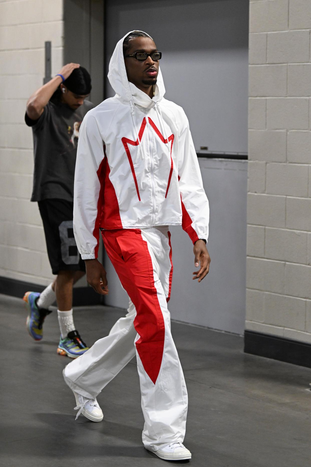 Canada guard Shai Gilgeous-Alexander arrives for a game against USA for the USA Basketball Showcase at T-Mobile Arena earlier this month in Las Vegas.