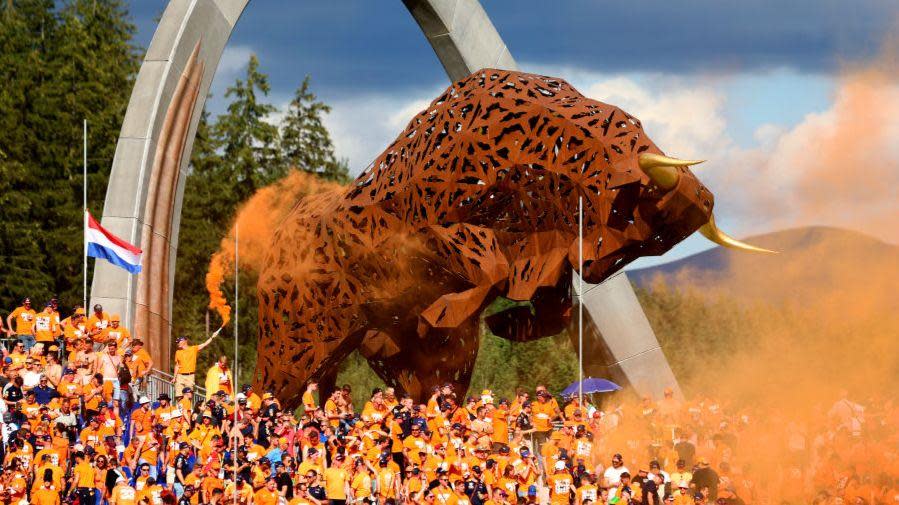 The bull statue at the Red Bull Ring 