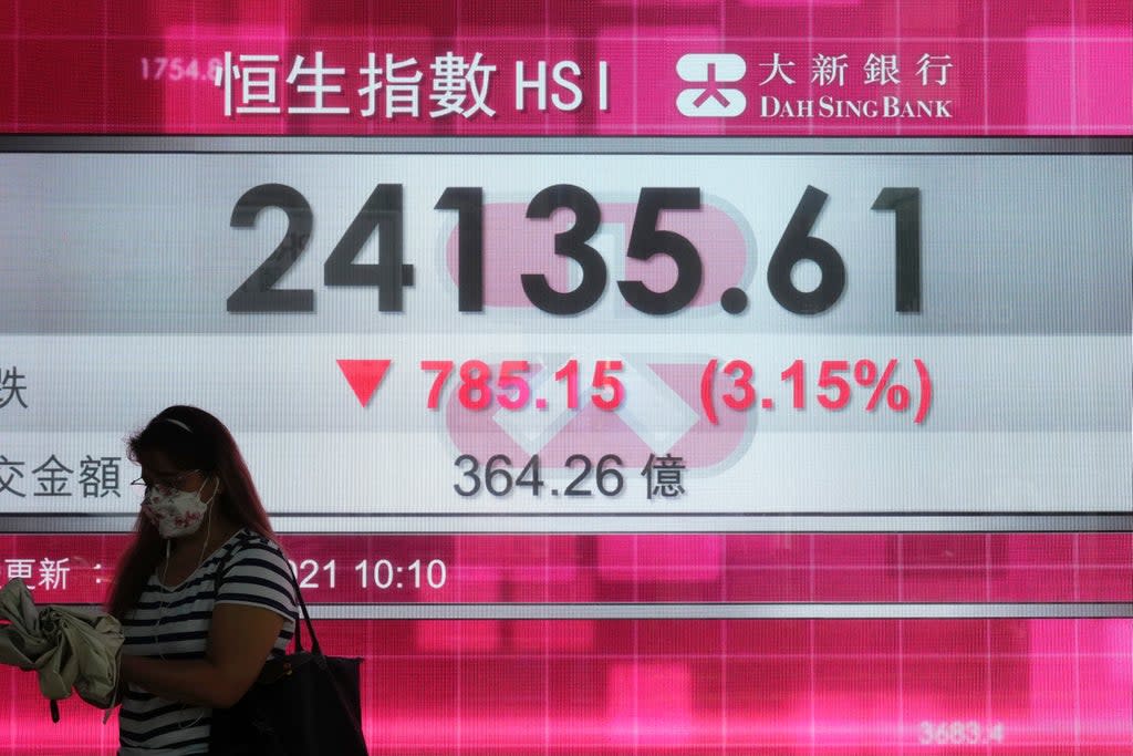 Hong Kong Financial Markets (Copyright 2021 The Associated Press. All rights reserved.)