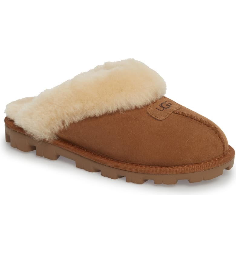 Genuine Shearling Slipper in chestnut