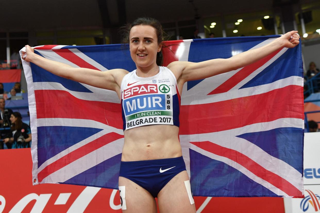 Double champion | Laura Muir won two gold medals in Belgrade: AFP/Getty Images