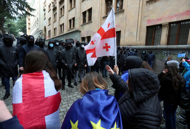 FILE PHOTO: Protest against a bill on "foreign agents" in Tbilisi