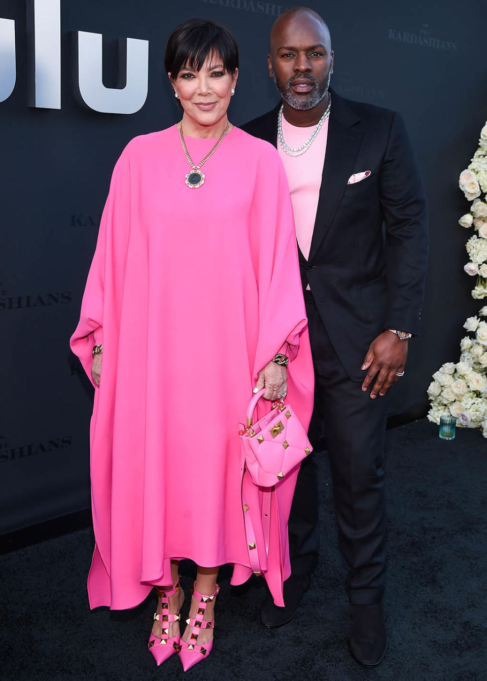 Kris Jenner and Corey Gamble arrive at the Los Angeles premiere of Hulu’s ‘The Kardashians’ held at Goya Studios on April 7, 2022 in Hollywood, CA. - Credit: Hulu via Image Press Agency/Spla