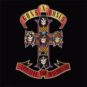 Guns N’ Roses replaced their original artwork with their now-iconic Celtic Cross logo (Geffen)