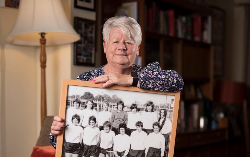 Former footballer Lesley Lloyd who captained Southampton to win the first FA Cup in 1971 after the ban on women's football was lifted in Hampshire - CHRISTOPHER PLEDGER