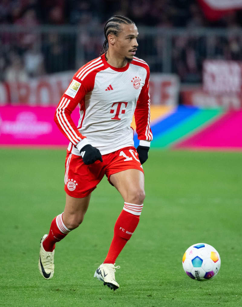 Bayern Munich's Leroy Sane in action during the German Bundesliga soccer match between Bayern Munich - 1. FC Union  at the Allianz Arena. Sven Hoppe/dpa