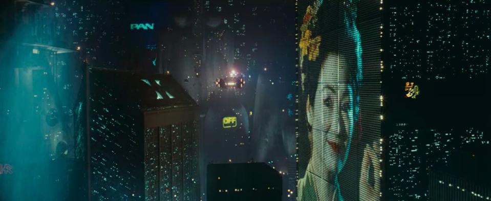 An aerial view of Los Angeles in "Blade Runner: The Final Cut"