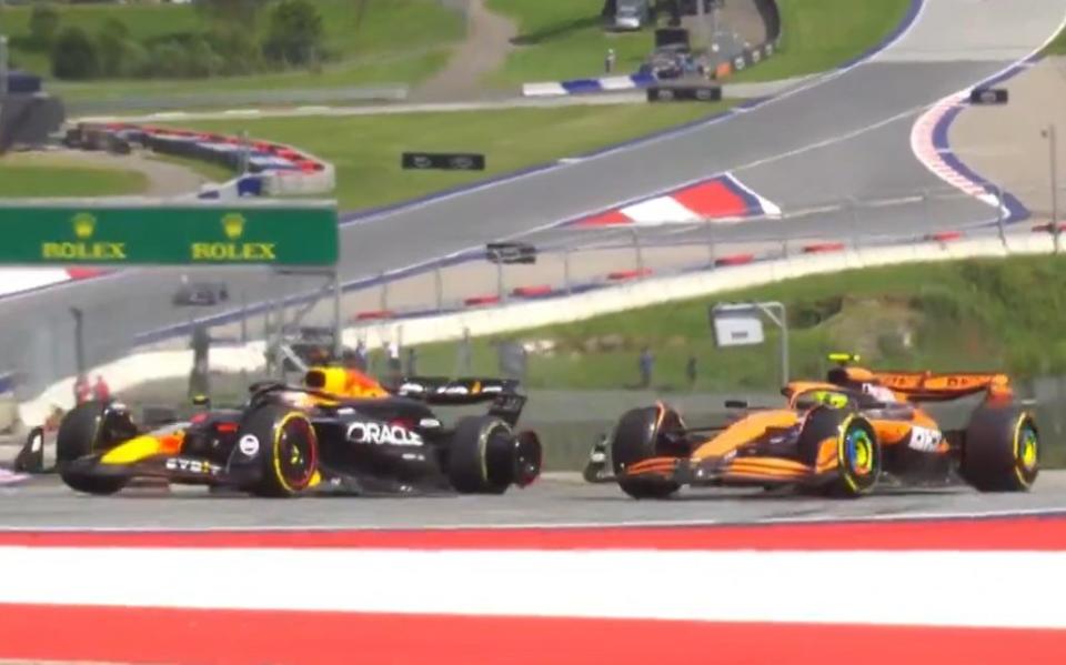 Norris and Verstappen crash