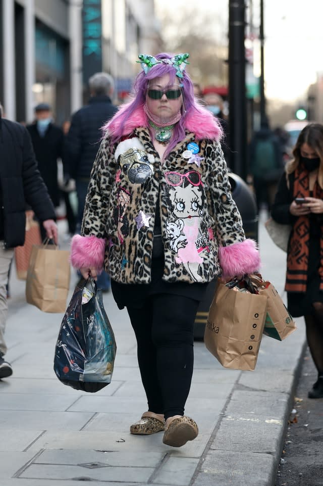 Shopper in Oxford Street, London