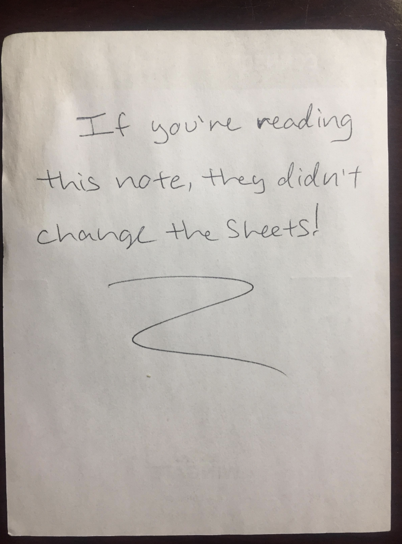 if you're reading this note they didn't change the sheets