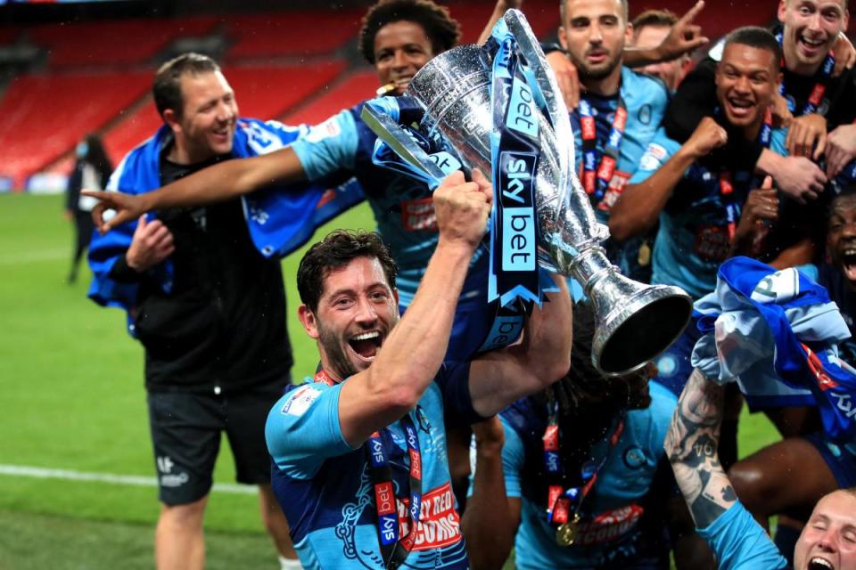 Joe Jacobson, who scored the winning goal to send Wycombe to the Championship in 2020, will leave the club this summer <i>(Image: PA)</i>