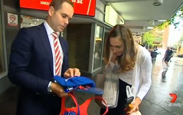 Shoppers were shocked to learn that Australia Day products were all made overseas. Source: 7 News.