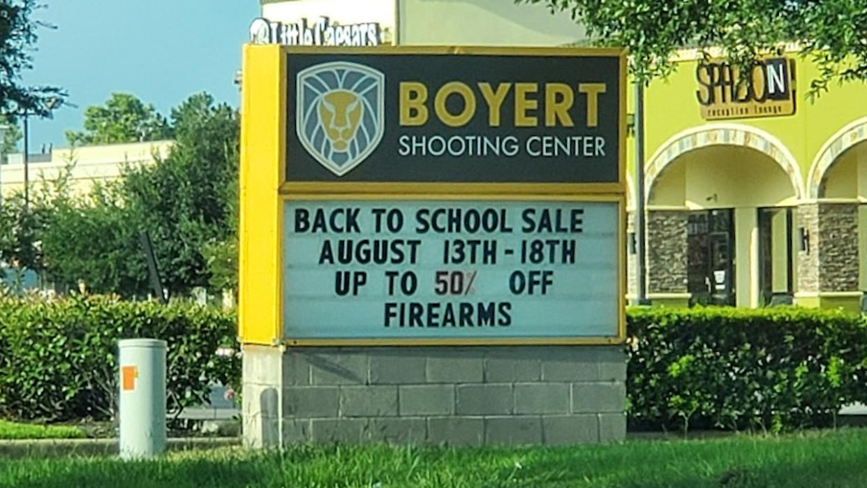 Boyert Shooting Center faces backlash for "back to school sale" on firearms. (Photo: KTRK)