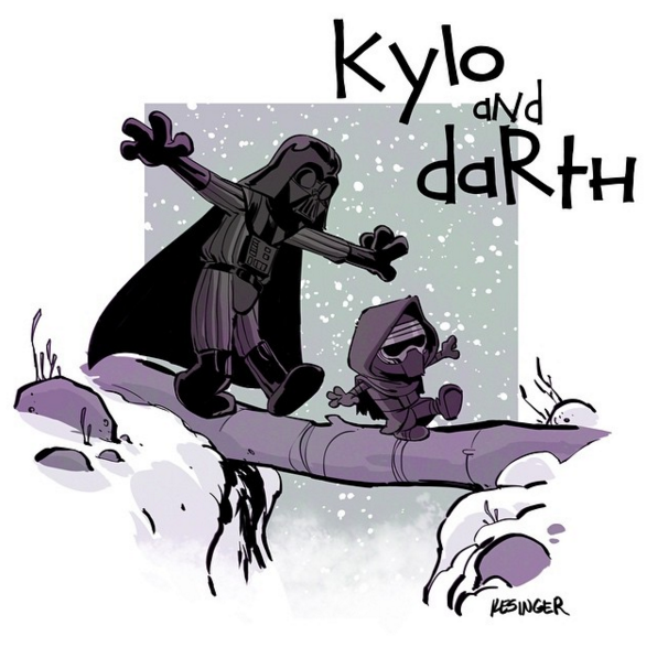 See Delightful 'Force Awakens' Fan Art Drawn Calvin-and-Hobbes Style