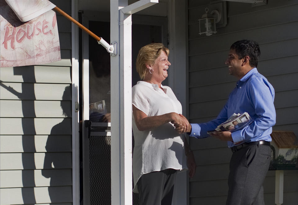 Ro Khanna with resident of the 17th Congressional District