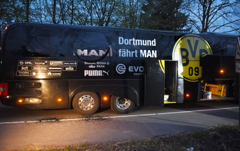 At around 7:15 pm (1715 GMT) on April 11, three explosions detonated just minutes after Dortmund's team bus left the squad's hotel heading for their quarter-final first leg against Monaco