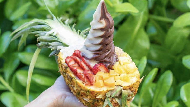 Soft serve on a pineapple