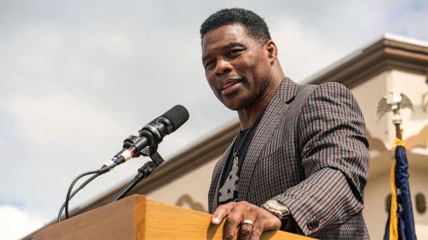 PHOTO: Republican Senate candidate for Georgia, Herschel Walker speaks at a campaign event on September 9, 2022 in Gwinnett, Georgia. (Megan Varner/Getty Images, FILE)