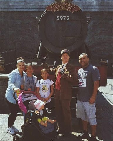 <p>Zendaya Instagram </p> Katianna Coleman with her family at Universal Studios