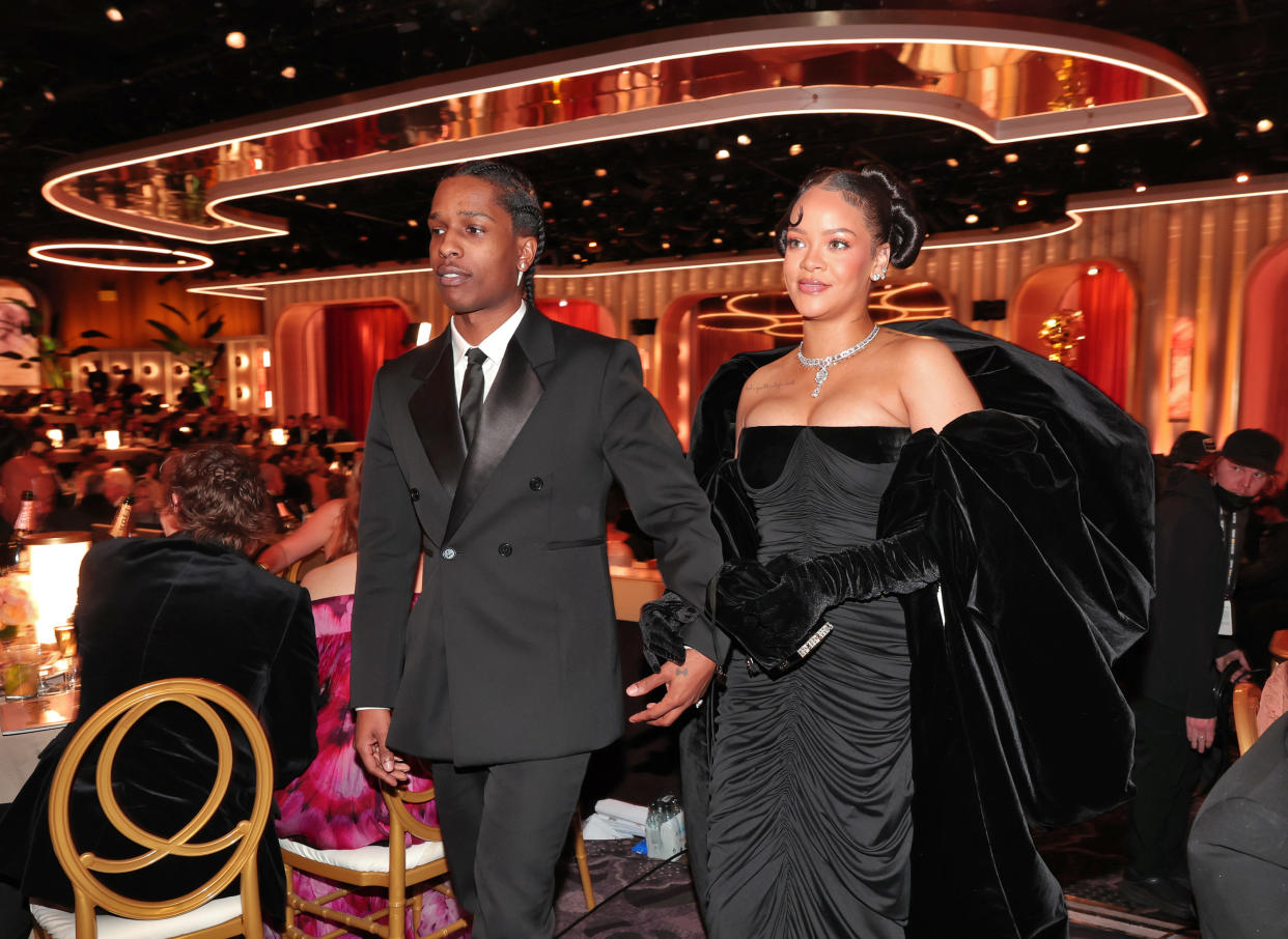 Rihanna and A$AP Rocky attend the 80th Annual Golden Globe Awards